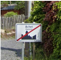 Panneau indiquant que nous quittons le village